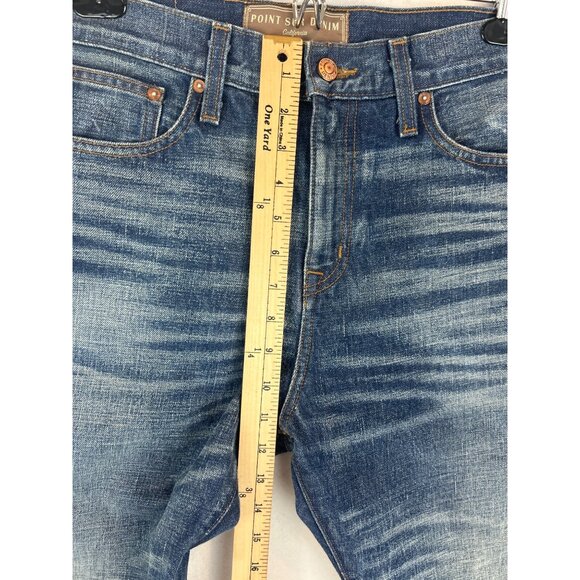 Point Sur Denim High-Rise Straight-Leg Jeans Womens 27 Blue 100% Cotton Made In - Picture 10 of 12